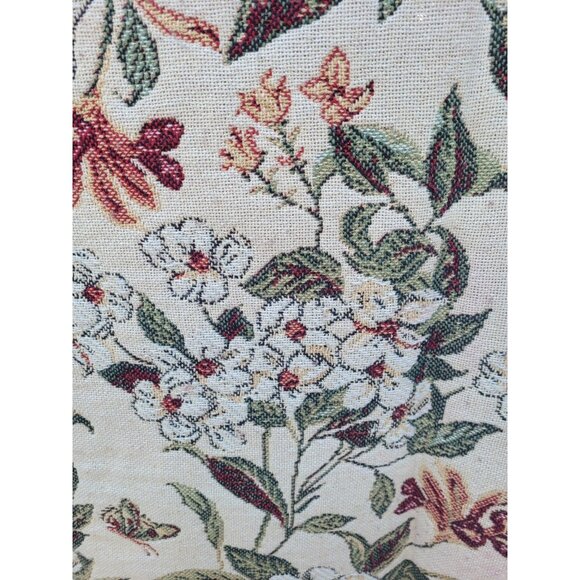 VTG Williamsburg Goodwin Weavers Reversible Floral Tapestry Throw Blanket - Picture 3 of 10